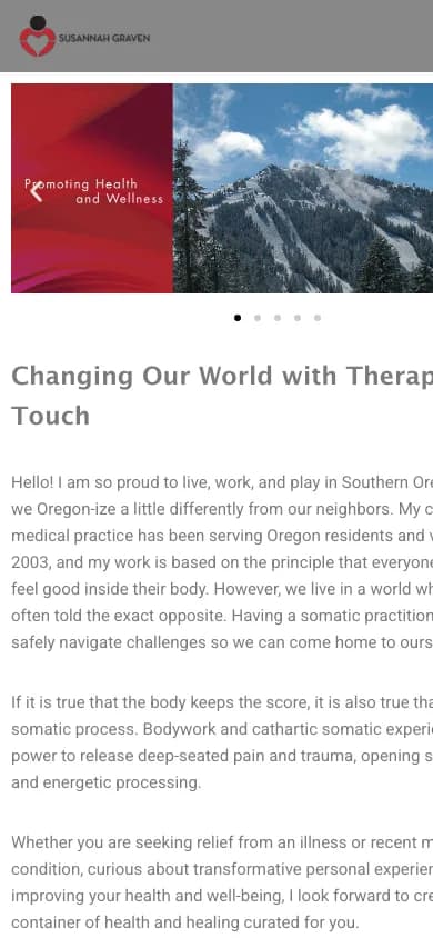 Susannah Graven, LMT mobile website, designed and built by Colee Software Services