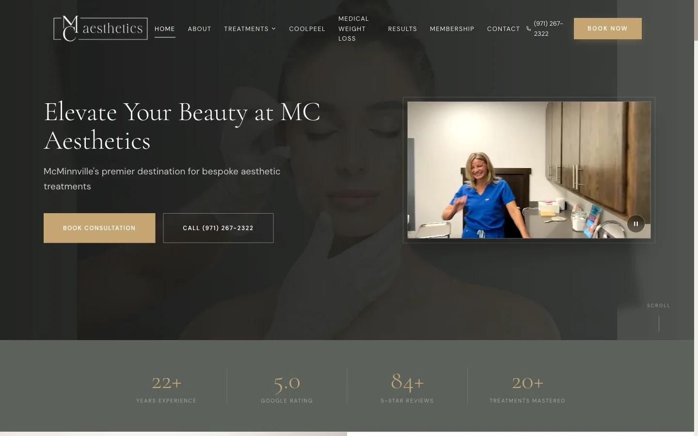 MC Aesthetics website built by Colee Software Services
