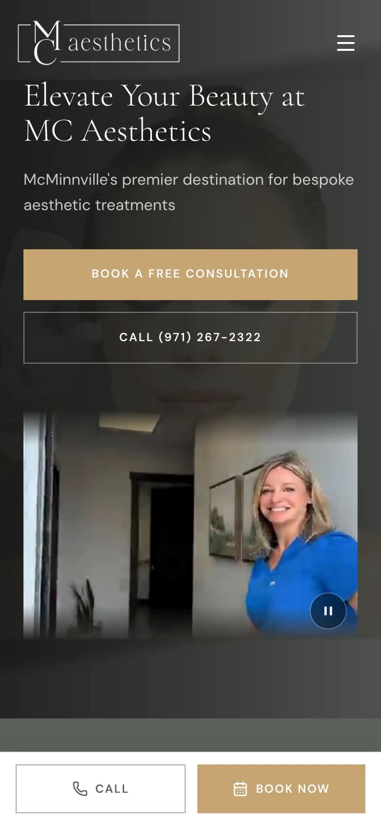 MC Aesthetics mobile website built by Colee Software Services